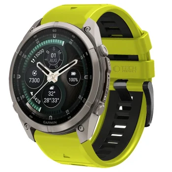 Ремешок Tech-Protect Iconband Pro для Garmin (47 мм), лаймовый с чёрным