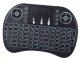 Wireless mini backlit multimedia keyboard with touchpad for TV, black
