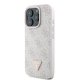 Guess Leather Metal Logo Strass Crossbody Case for iPhone 16 Pro - pink