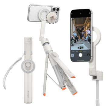 Spigen S582W Bluetooth Selfie Stick Tripod MagSafe Beige