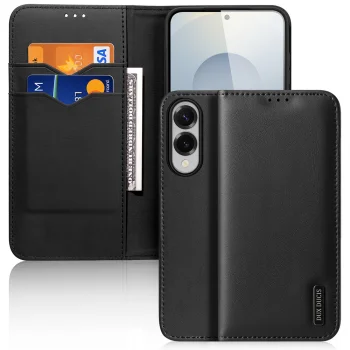 Dux Ducis Samsung Galaxy S25 Edge atverams vāciņš maciņš grāmatiņa Hivo, melns