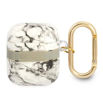 Guess GUA2HCHMAG AirPods maciņš Marble Strap Collection, Pelēks