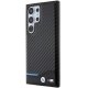 Samsung Galaxy S24 Ultra (SM-S928) BMW Leather Carbon Case Cover (BMHCS24L22NBCK), Black