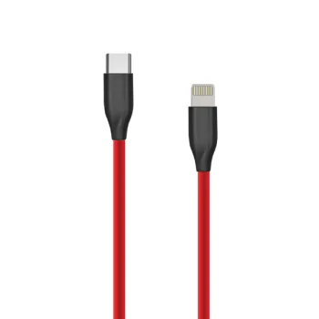 Силиконовый кабель Extra Digital USB-C - Lightning, 2м, красный