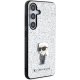 Samsung Galaxy S24+ Plus (SM-S926) Karl Lagerfeld Fixed Glitter Ikonik Logo Metal Pin Case Cover, Silver | Telefona...
