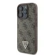 Guess ādas metāla logo Strass Crossbody futrālis iPhone 16 Pro Max - brūns | Leather Metal Case for brown