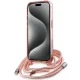 Karl Lagerfeld iPhone 15 Pro vāciņš IML Crossbody Monogram Karl & Choupette, rozā