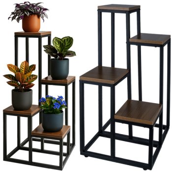 4-Tier Industrial Plant Stand Ruhhy 25997, 71 cm Tall Flower Shelf, Loft Style