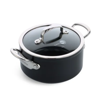 Кастрюля GreenPan Barcelona Pro с крышкой, 20 см, 3.1 л, черная