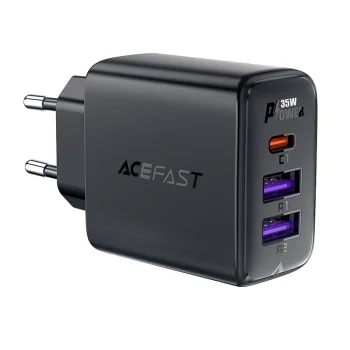 Acefast A57 GaN tīkla lādētājs 2x USB-A + USB-C PD 35W, melns