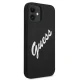 Guess iPhone 12 mini vāciņš Silicone Vintage Script, melnbalts