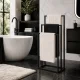 ModernHome brīvi stāvošs metāla dvieļu statīvs, 3 līmeņi, melns