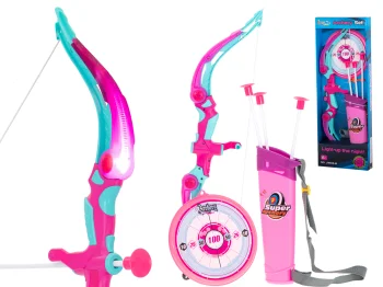 Bērnu Komplekts Šaušanas Loks Arlets ar Bultām un Vairogu, Rozā | Kids Archery Set Shooting Bow Crossbow with...