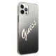 Guess iPhone 12 / 12 Pro vāciņš Glitter Gradient Script, melns