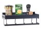 Hanging Wall Shelf with Hooks and Railing, 30 cm, Black