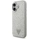 Guess Glitter Triangle Logo MagSafe vāciņš iPhone 17 - sudraba | Phone Case Cover Silver