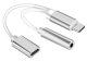 USB-C uz 3.5mm Audio un USB-C lādēšanas adapteris, Sudraba