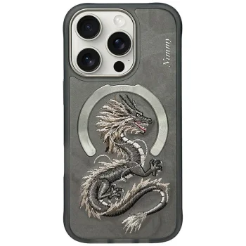 Nimmy iPhone 16 Pro Max vāciņš Dragon MagSafe, pelēks