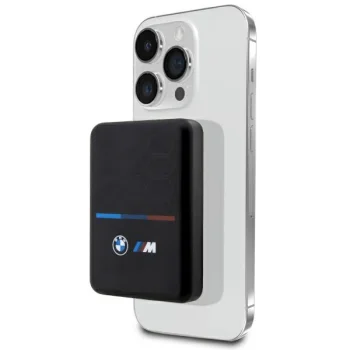 BMW M Collection MagSafe 5W 3000mAh bezvadu ārējais akumulators, melns