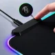 RGB spēļu peles un tastatūras paliktnis XXL 90 × 40 cm, melns