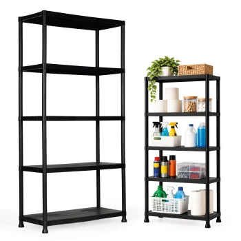 5-Tier Storage Shelving Unit ModernHome, 90x40x180 cm, Black