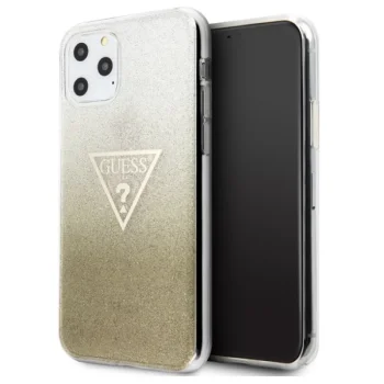 Чехол Guess GUHCN65SGTLGO для iPhone 11 Pro Max Glitter Triangle, золотистый