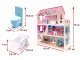 Liela Bērnu Spēļu MDF Koka Leļļu Māja ar Mēbelēm Piederumiem 70cm, Rozā | Play Dollhouse with Furniture