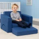 Детский модульный диван-конструктор ECOTOYS из 8 подушек, синий