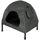 Dog and Cat Bed House, Pet Tent, 60x54x44 cm, Grey/Black