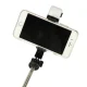 Selfie Stick with Tripod, Bluetooth Remote and LED Light, Black