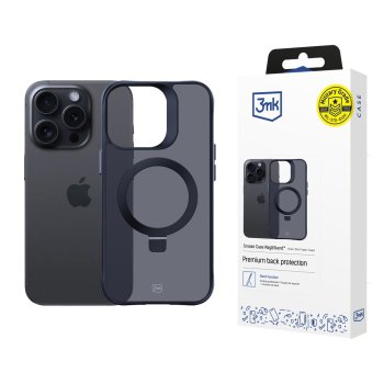 3mk Smoke Case Mag&Stand Apple iPhone 16 Pro Max - Melns | Black