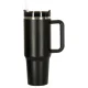 Termokrūze ar salmiņu un rokturi, 1200 ml, Melna