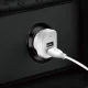Dudao R7 automašīnas lādētājs 2x USB 2.4A ar 3-in-1 kabeli, balts