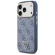 Guess 4G Triangle Logo MagSafe Phone Case Cover iPhone 17 Pro - Blue & Gold