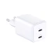 Сетевое зарядное устройство 3mk Hyper Charger 45W 2x USB-C GaN, белое