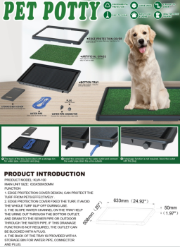 Dog Potty Training Tray with Artificial Grass and Drain 61x50cm