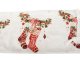 Christmas Table Runner with Stocking Motif, 205x35 cm, White