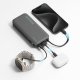 Cuktech 55W Power Bank 20000mAh with Built-in USB-C Cable - White