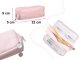 School Pencil Writing Supplies Cosmetic Case 3-in-1, Pink