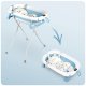 Ricokids RK-287 Foldable Baby Bath Tub with Stand, Thermometer and Cushion, White/Blue