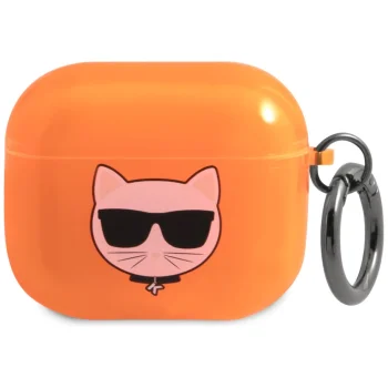 Чехол Karl Lagerfeld для AirPods 3 Choupette Head, оранжевый