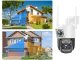 Dual Lens Outdoor PTZ Security Camera with Wi-Fi and 4G SIM Support, White