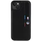 BMW iPhone 15 Plus / 14 Plus vāciņš Perforated Tricolor Line, melns