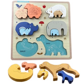 Educational Wooden Puzzle Animals Zkb-2053