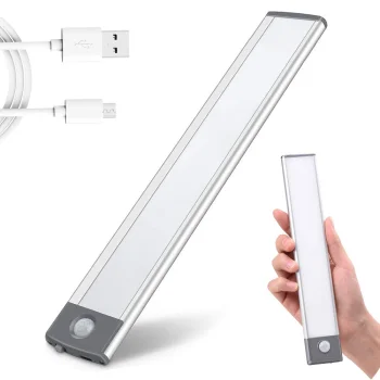 USB self-adhesive motion sensor LED strip light 23cm, silver