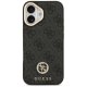 Guess iPhone 17 vāciņš 4G Strass Logo & Big Strap Metal Buttons MagSafe, melns
