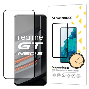 Защитное стекло Wozinsky для Realme GT Neo 3 Full Glue с рамкой, черное