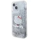 Hello Kitty iPhone 15 Case Liquid Glitter Charms Kitty Head, Silver