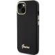 Guess iPhone 15 Pro чехол Silicone Script Metal Logo & Frame, черный