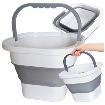 Collapsible Silicone Bucket 17L Folding Camping Pail with Handle